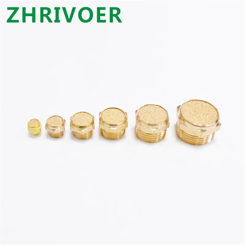 

pneumatic plug silencer brass connector for solenoid valve fitting exhaust muffler male thread M5 1/8" 1/4" 3/8" 1/2"