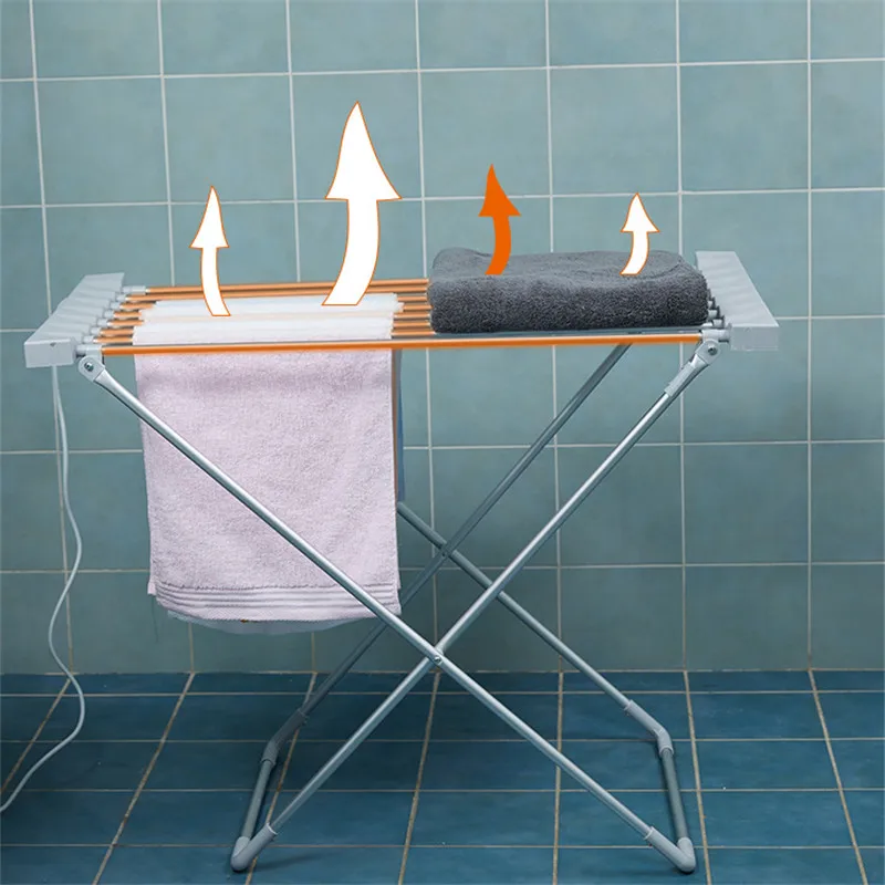 

120W Portable Foldable Electric Cloth Dryer Drying Rack Thermostatic Clothes Drying Rack Household Aluminum Alloy Rack UK/EU/AU