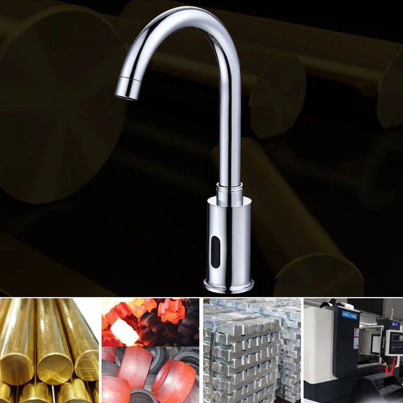 

Automatic Sensor Bathroom Faucet Hand Touch Tap Hot Cold Mixer Chrome Polished Sink Mixer Bathroom Tap Basin Water Faucets