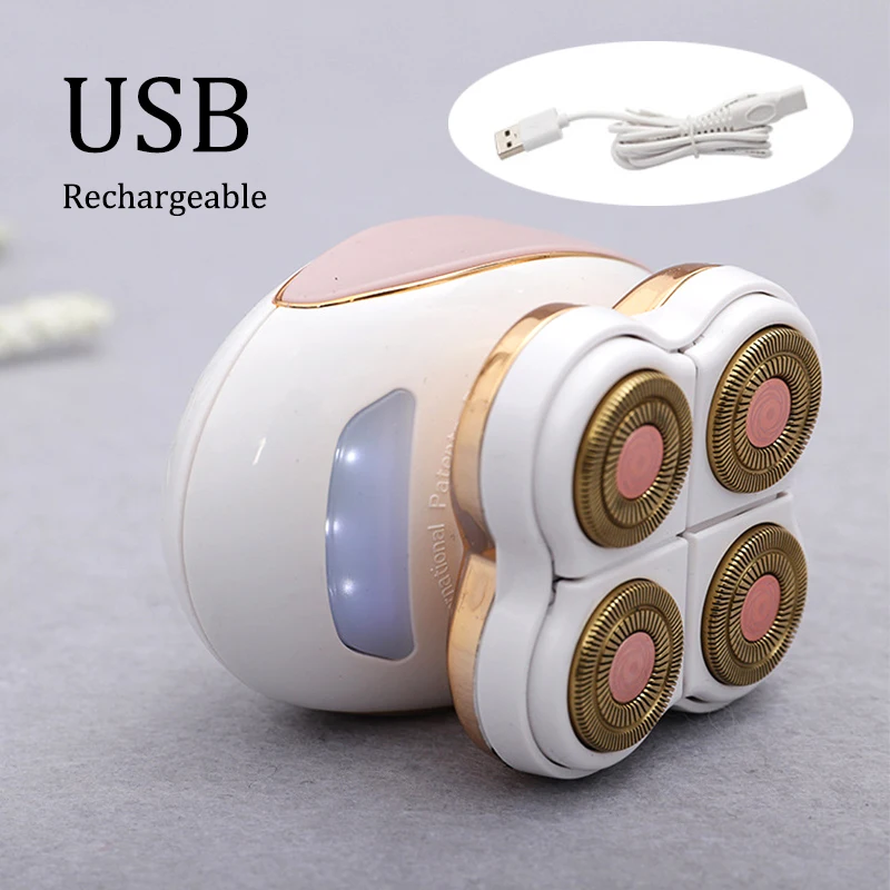 USB Перезаряжаемый эпилятор, бритва, 4 лезвия, электрическая безопасная безболезненная эпиляция, Instru, для мужчин, Т-образное устройство для удаления волос для женщин и мужчин