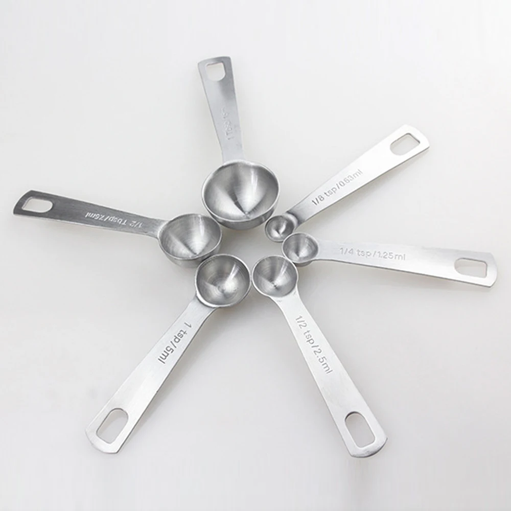 

Tea Coffee Measuring Cup Spoon Steel Set of 6 Tablespoon Measuring Spoon