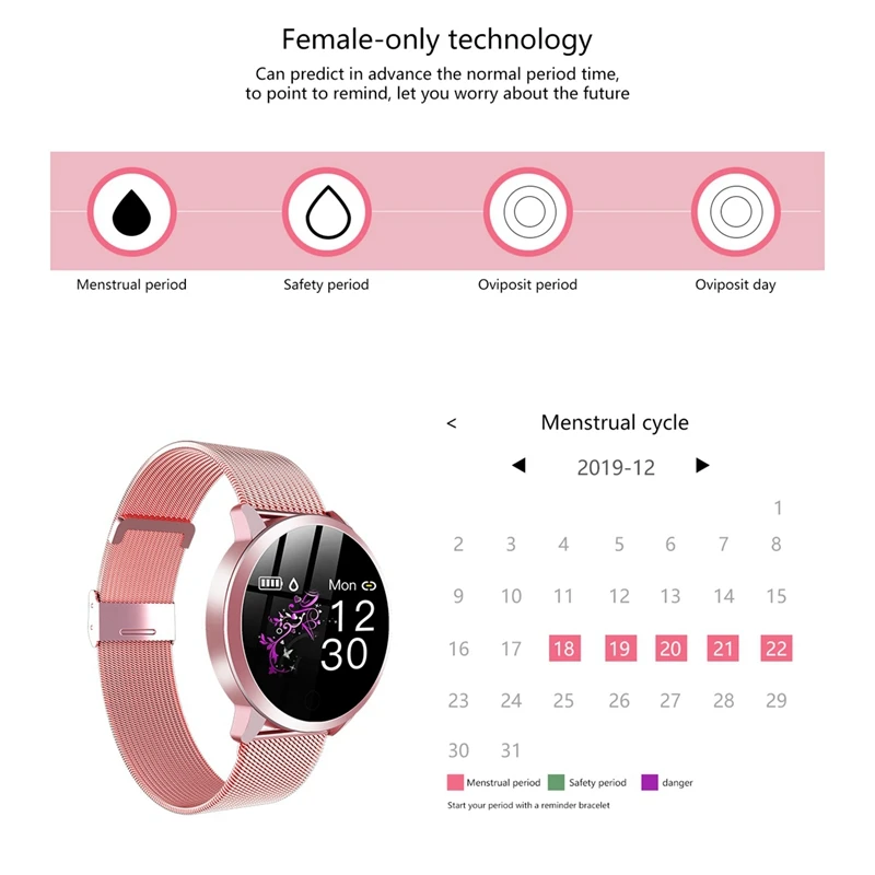 

DT76 Fitness Tracker Super Slim Body Fashion Elegance 1.3 Inch IPS Full Press Sn Women Smartwatch