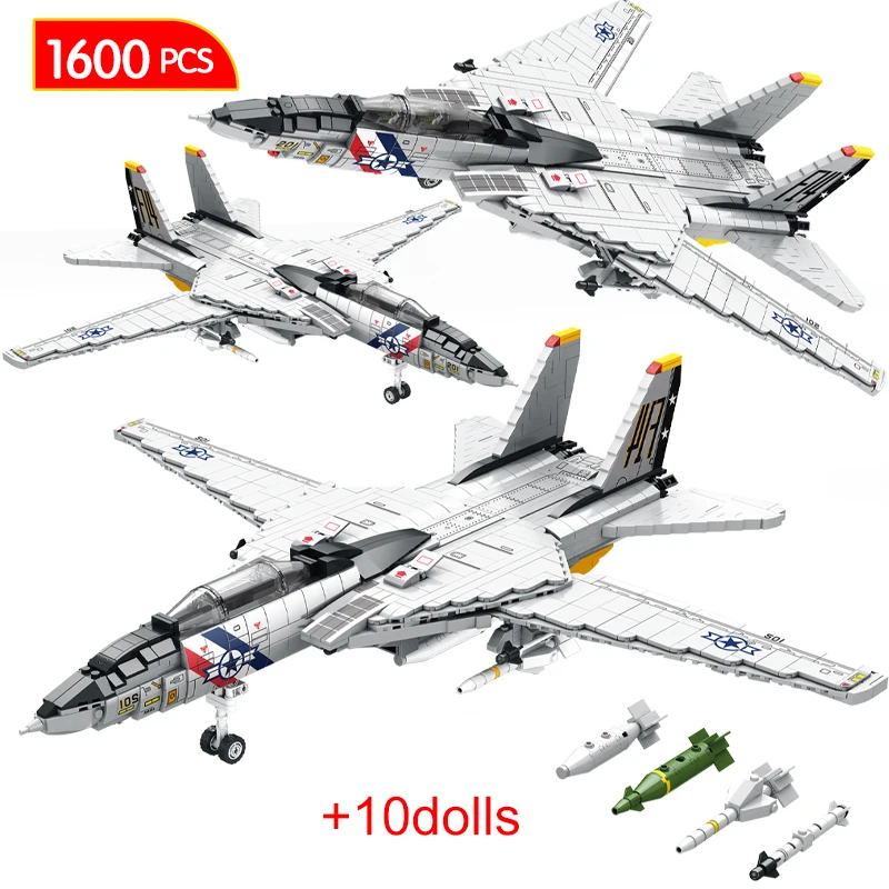 

1600Pcs Military WW2 Weapon Fighter Airplane Building Blocks City Police Technical Aircraft Helicopter Bricks Toys for Kids Gift