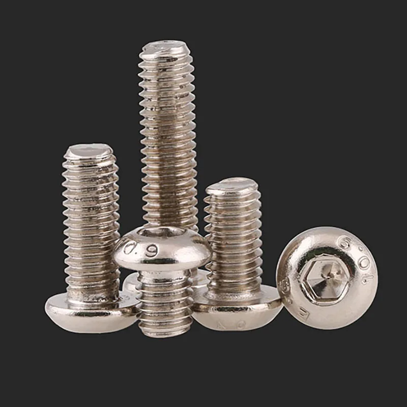 

Button Head Socket Cap Screws Nickel Plated Grade 10.9 Hex Drive Bolts M1.6-M3