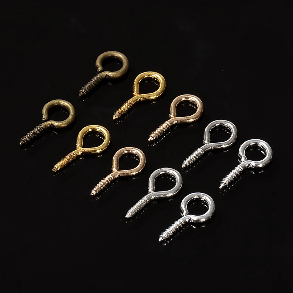 200pcs Small Tiny Eye Pins Screw Eyepins Hook Gold Silver Clasps Beads Pendants Hooks Connector Findings For DIY Jewelry Making | Украшения