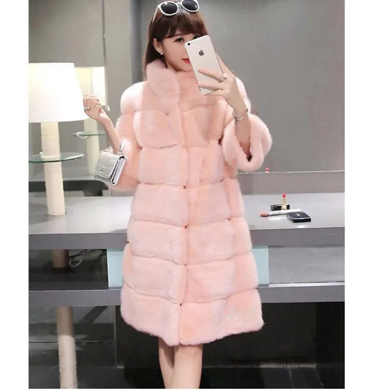 Natural Fur Coats Winter Women Mink Fur Coat Female Genuine Leather Jackets Ladies Oversize Warm Thick Detachable Long 2020 New