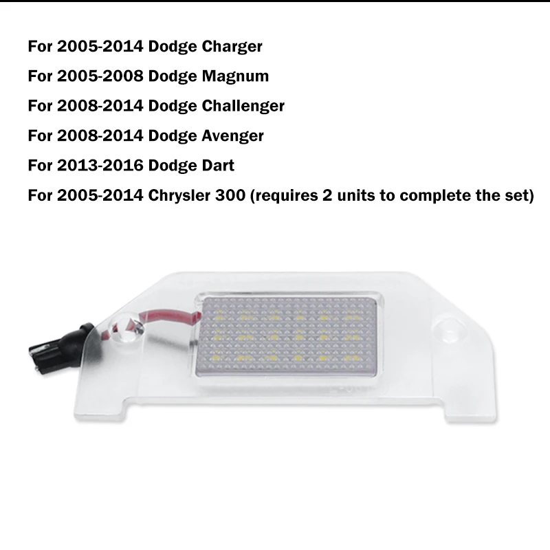 

Белый светодиодный светильник номерного знака iJDM для Dodge Charger Challenger для Chrysler 300 и Pacifica для Jeep Compass Dart Avenger Magnum