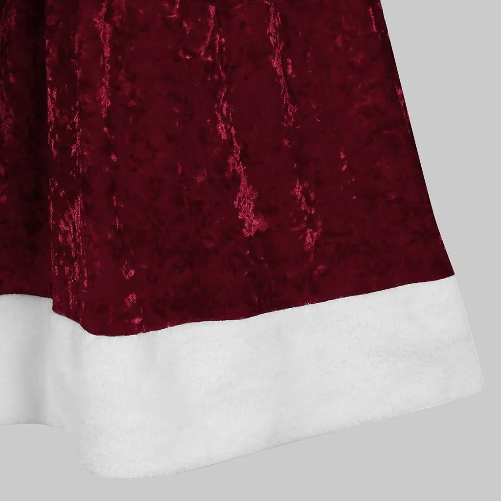 Рождественское платье 2019Top модное женское рождественское бархатное с длинными