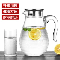 luxurious glass cold water jug set juice kettle teapot with holder tray transparent large capacity heat resistant pot pitcher