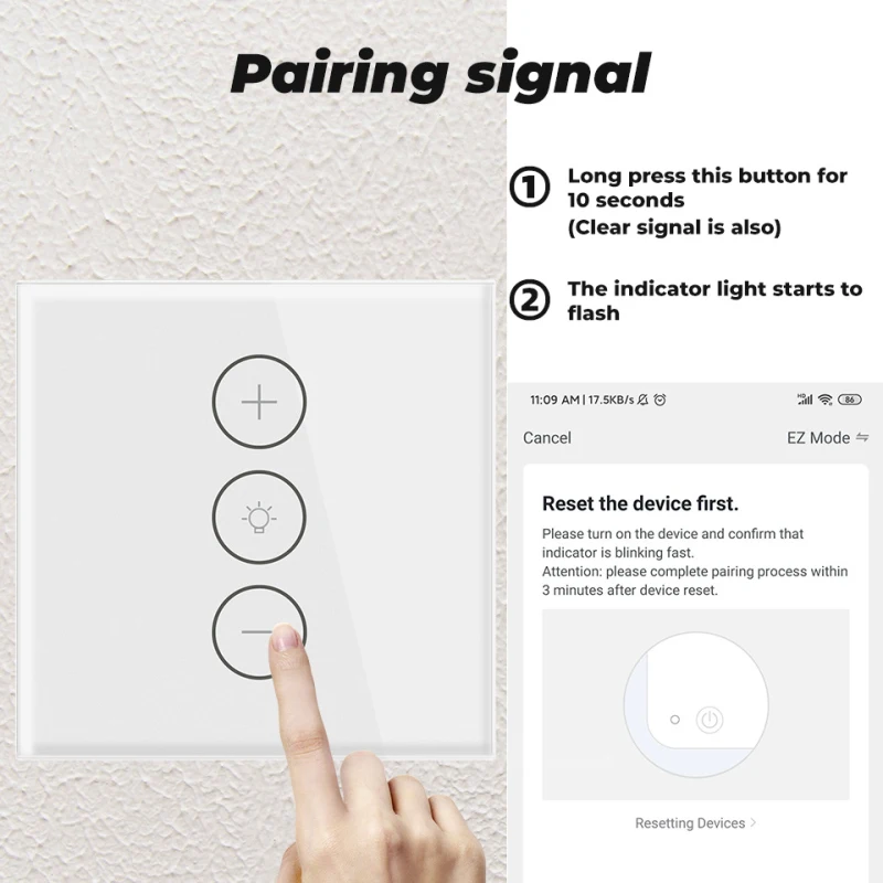 Умный выключатель с регулировкой яркости Wi-Fi голосовым управлением и через