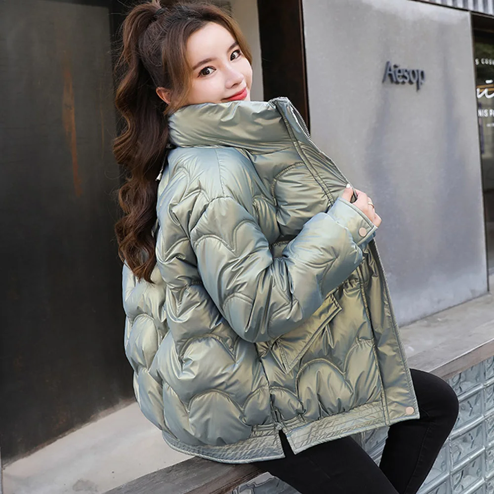 WQJGR Winter Jacket Women Parkas Full Sleeve Thick Oversize Cotton Korean Style Female 2021 Coat Stand Up Collar