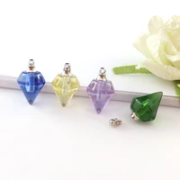 8pcs crystal vial pendant miniature perfume bottle charms name on rice art essential oil charms