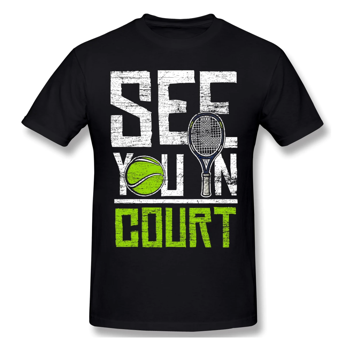 Теннисная майка с надписью See You In Court большого размера круглым вырезом - купить по