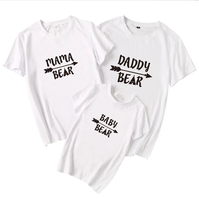 

Family Tshirts Mommy And Daughter Son Father Parent-child Wear Summer Short-sleeved 2021 New Family T-shirt Personality Clothes
