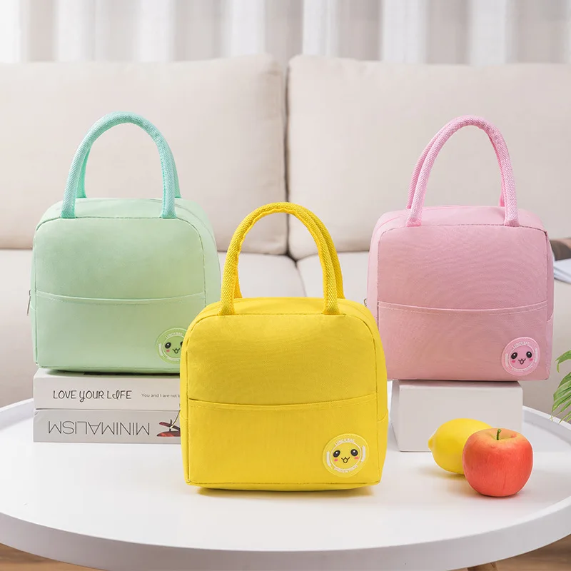 

Portable Lunch Bag Fresh Cooler handbag Waterproof Nylon Zipper Bag Thermal Food Picnic Lunch Dinner School Food Storage Bags