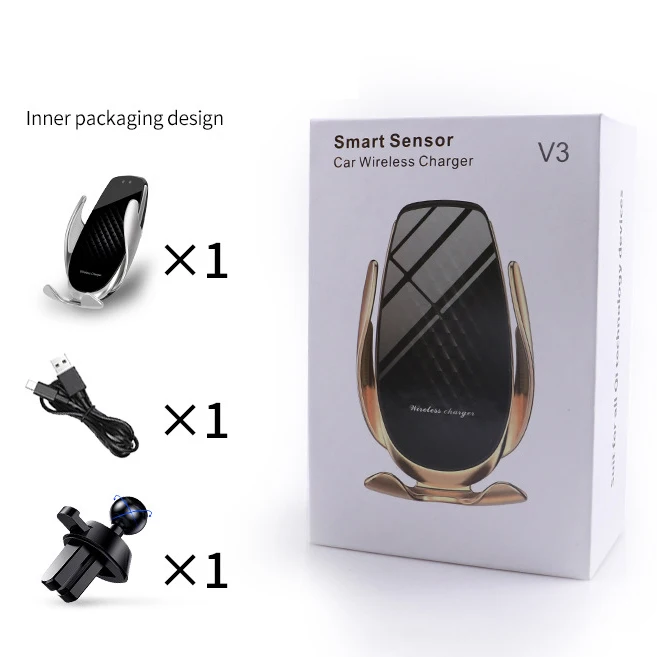 Беспроводное Автомобильное зарядное устройство QI 15 Вт с белой основой