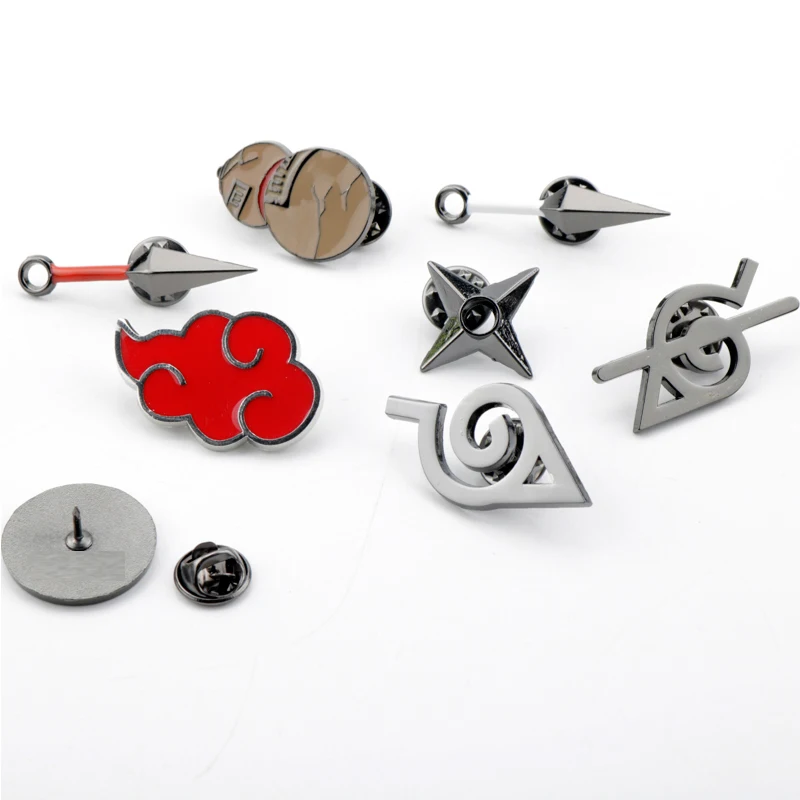 

wholesale Anime Brooch Pins Metal Weapon Model Akatsuki Red Cloud Badges Brooches pins Backpack Decortion Lapel Pin Jewelry Gift
