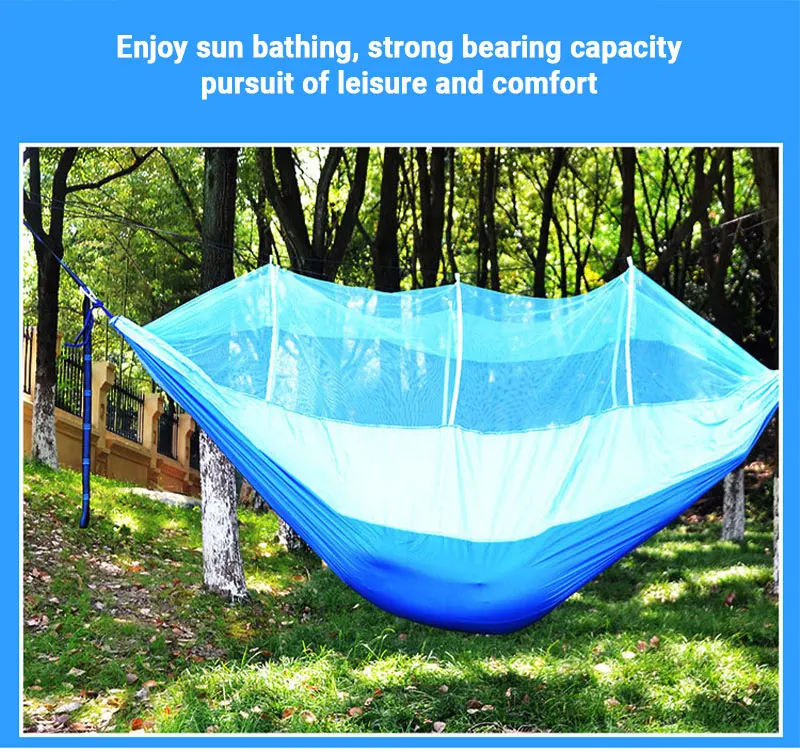 

Outdoor Camping Anti-Mosquito Hammock Portable Picnic Hammock With Mosquito Net 1-2 Person Lightweight Hanging Bed Sleep Swing