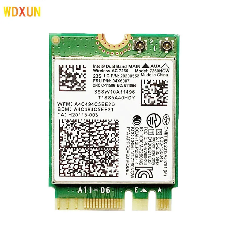 Intel 7260ngw 7260ac 7260 ac 2 4/5g bt4.0 fru 04x6007 для thinkpad x250 x240 x240s x230s t440 w540 t540 yoga y50 WIFI CARD|Сетевые