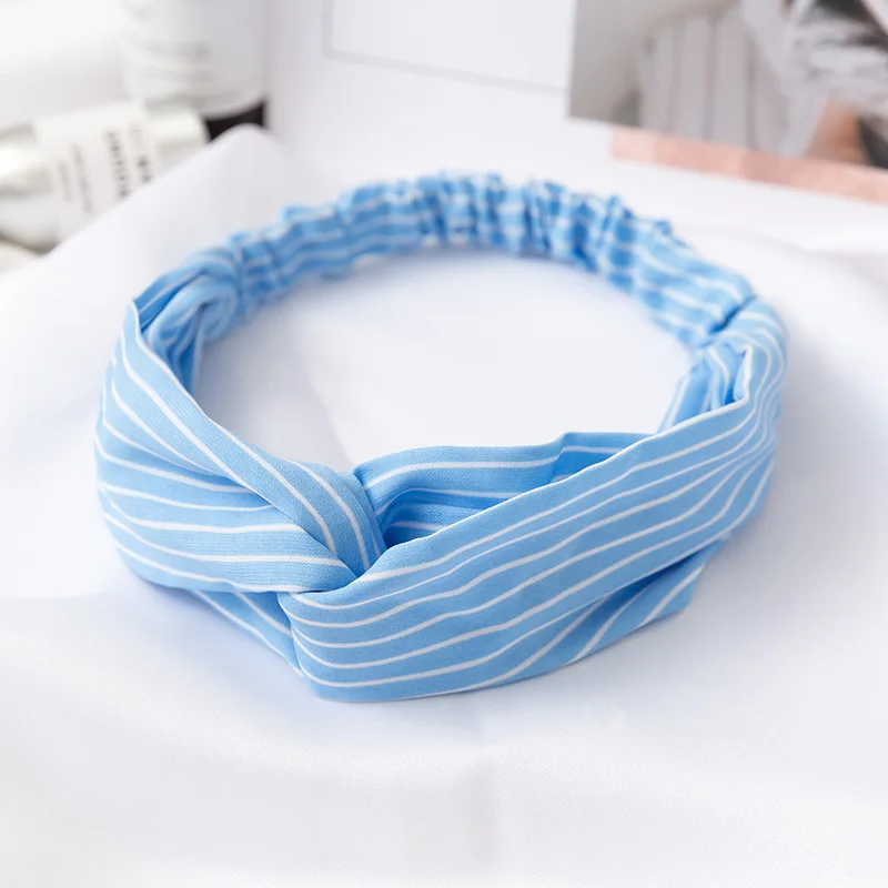 Новинка повязка для волос из гладкой ткани полосатая на голову спортивная йоги