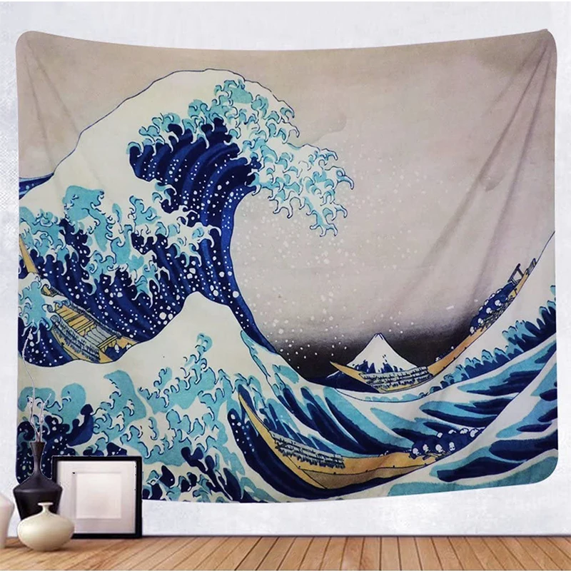

Tapestry Wall Hanging, Great Wave Kanagawa Wall Tapestry with Art Nature Home Decorations for Living Room Bedroom Dorm Decor