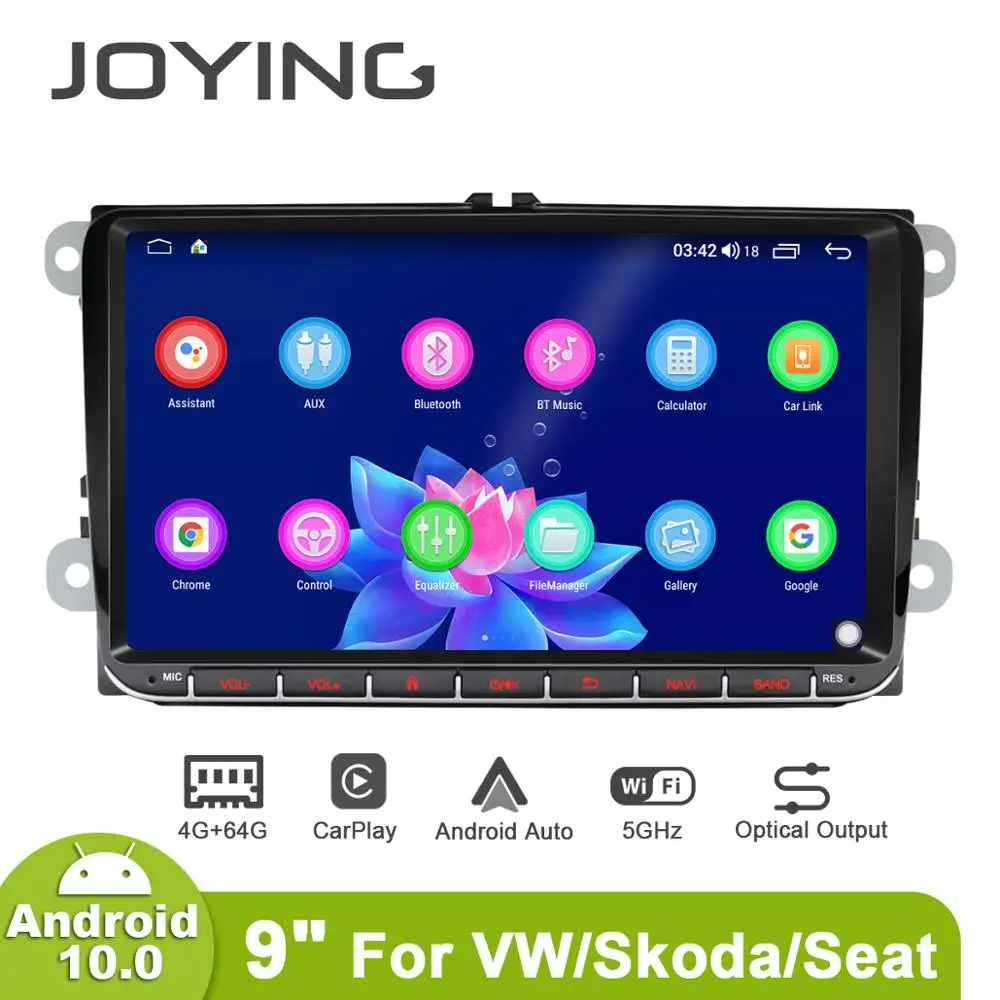 Автомобильный мультимедийный плеер JOYING проигрыватель на Android 10 с GPS для