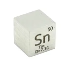 Кубик из чистого оловянного металла плотность 10 мм Sn для коллекции элементов ручная работа сделай сам периодические элементы стола