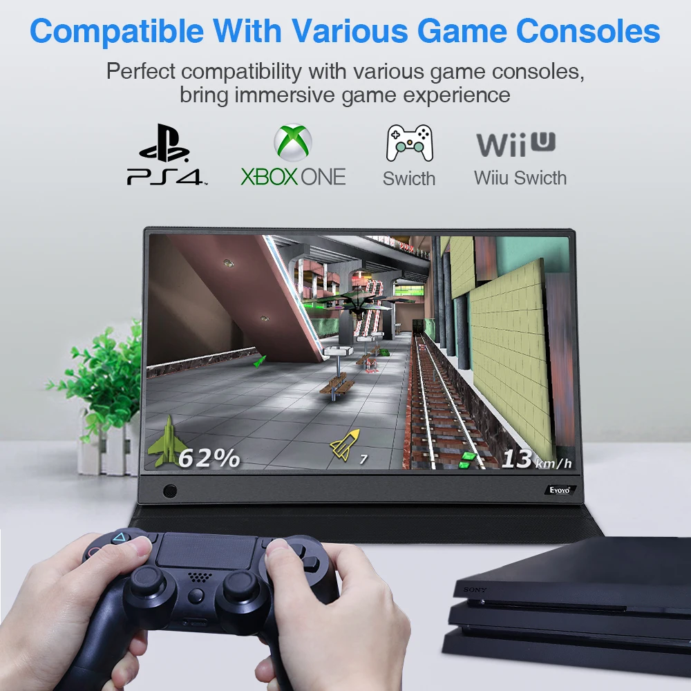 Eyoyo EM15D Портативный 15 6 ЖК дисплей Тип USB C Hdmi монитор ips 1080p HD для PS4 ноутбук телефон