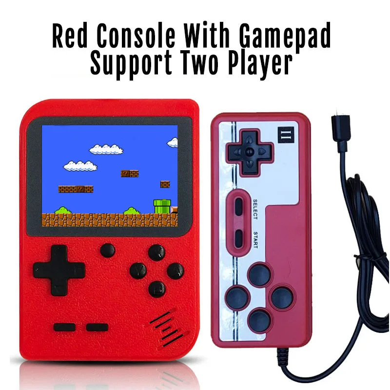 Red Add Gamepad Новая видеоигровая консоль, встроенные 400 ретро классические игры, 3,0 дюймовый экран, Мини Портативная консоль, карманный портативный игровой плеер - Color: Red Add Gamepad