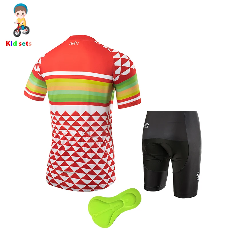 Aofly/детские красные комплекты из джерси с короткими рукавами для велоспорта 2020