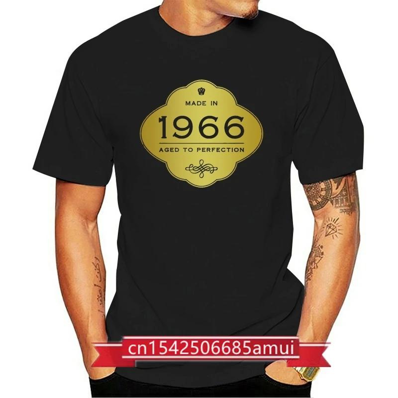 

Made In 1966 - Aged To Perfection 50th Birthday Gift T-Shirt Golden Sign