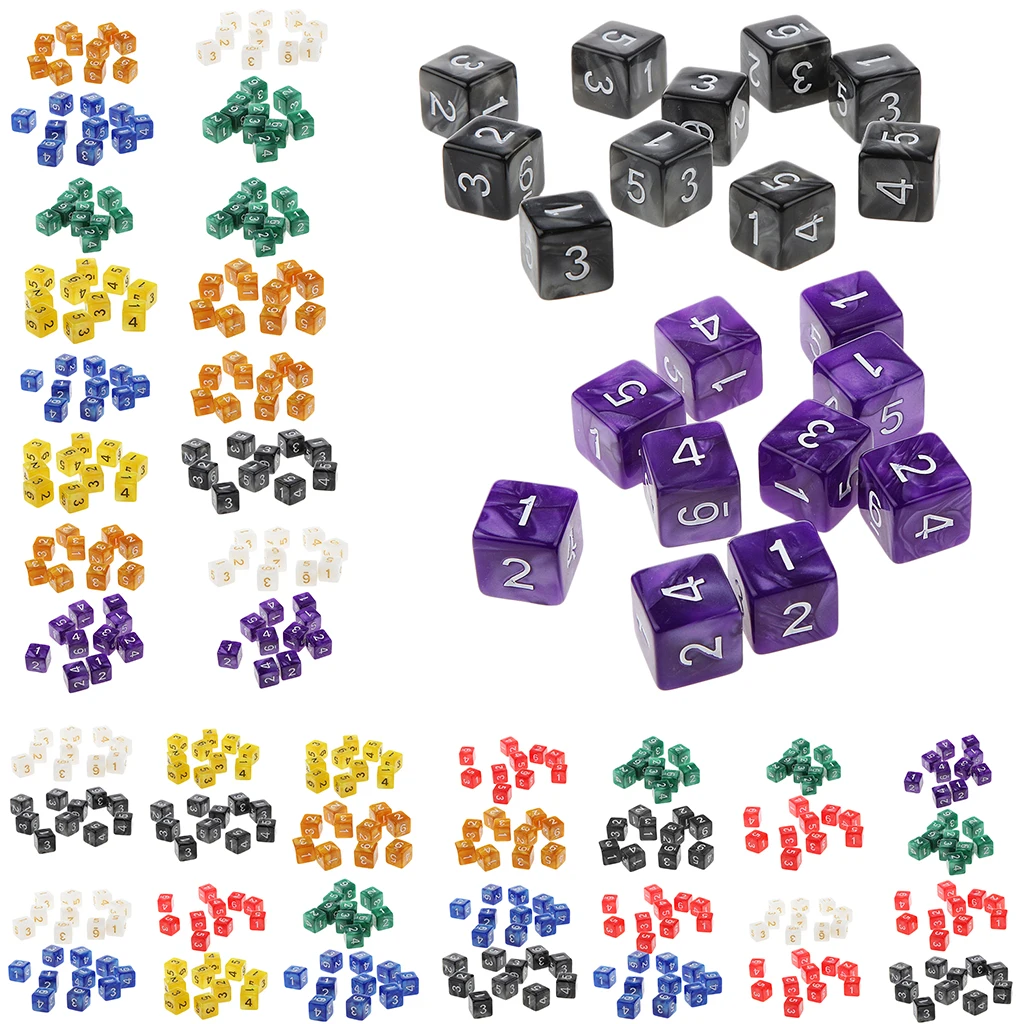 20 шт шестисторонние кости D6 для игры в D & ррг Вечерние игры|Кубики| |