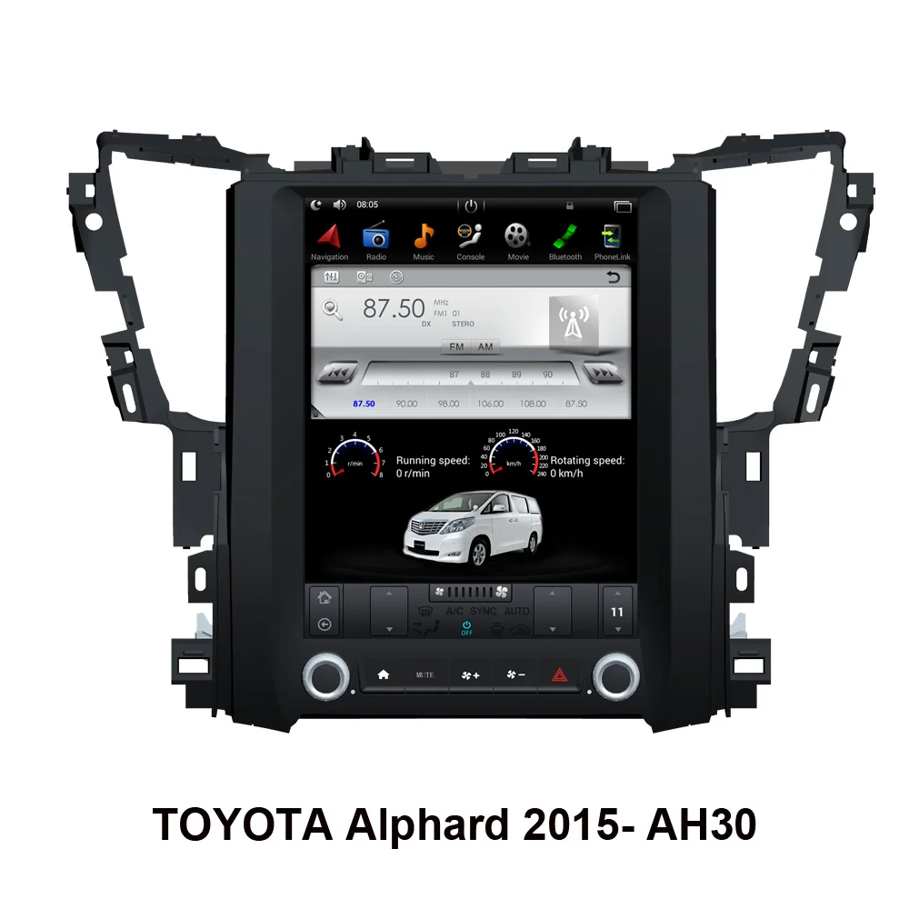 Android 9.0 Tesla Style Car GPS Navigation For TOYOTA Alphard 2015- AH30 Radio Stereo Multimedia Player Head Unit | Автомобили и