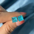 Винтаж 100% 925 стерлингового серебра Параиба Турмалин драгоценный камень ухо шпильки серьги для женщин, хорошая бижутерия ювелирные изделия по оптовым ценам