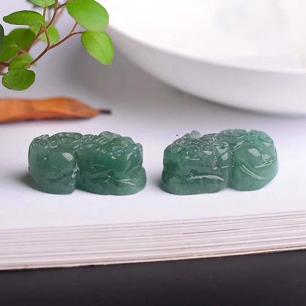 Натуральный зеленый donglin pixiu мягкий кристалл для украшения передача удачи
