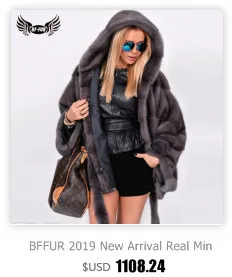 BFFUR Новое поступление Женская куртка зимнее кожаное пальто верхняя одежда из натурального меха норки женская уличная однотонная Готическая шуба из натурального меха