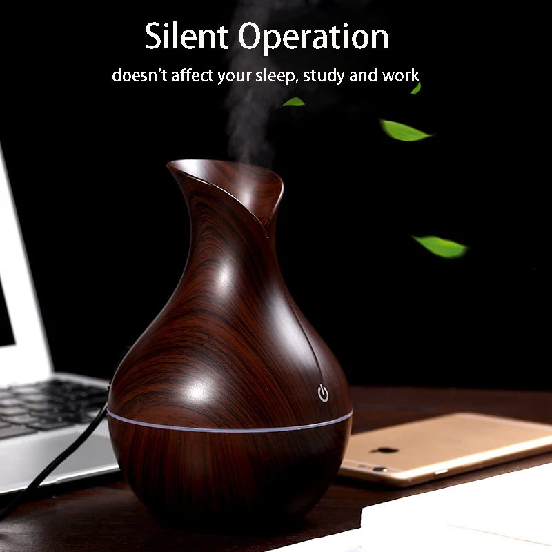 130 мл древесины увлажнитель воздуха Красочный Светодиодный светильник USB туман