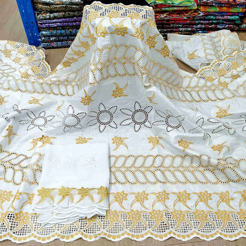 

African Bazin Riche fabric 5+2 yards Net Lace Fabric With Diamond Punch Embroidery France Lace Fabrics Black For party dress