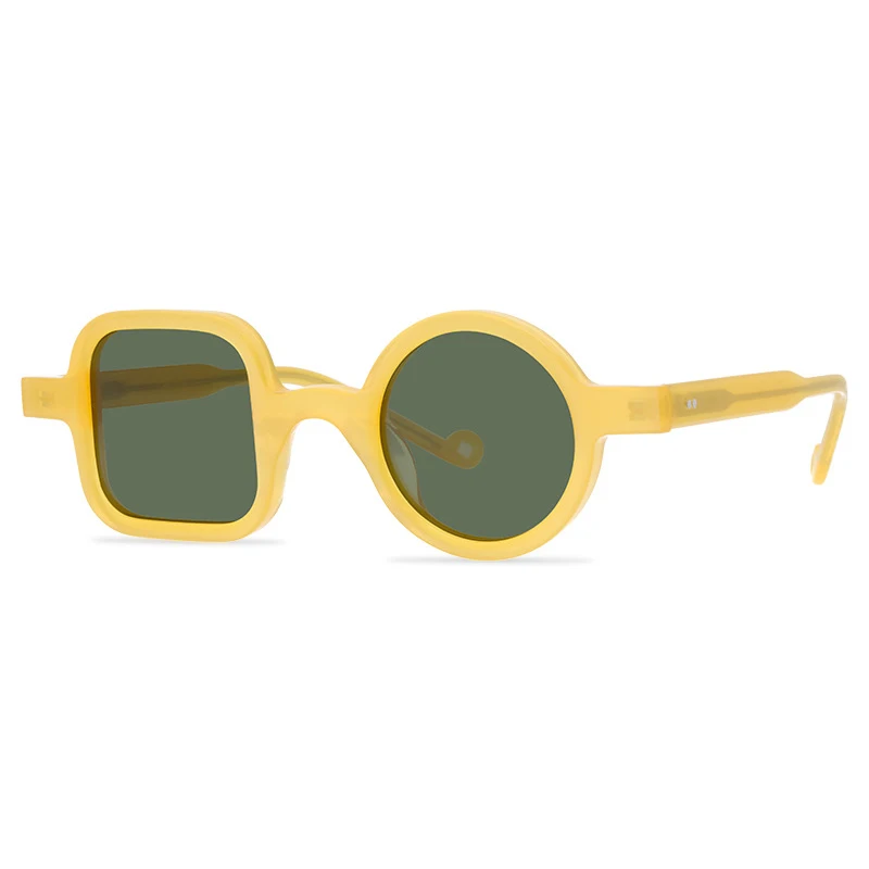 Belight Optical  Women Men UV400 Protection Round  Square Shape Vintage Retro Acetate Sunglasses with Case Oculos BUTLLEY