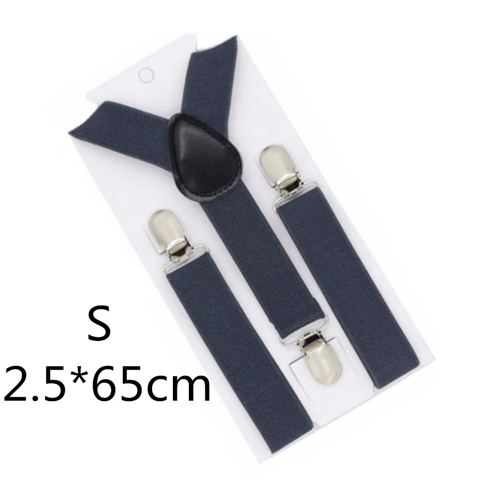dark grey-65cm Однотонные подтяжки унисекс для детей и взрослых, для мужчин, женщин, мальчиков и девочек, эластичные регулируемые детские аксессуары-скобы, 5 размеров, для родителей и детей - Цвет: dark grey-65cm