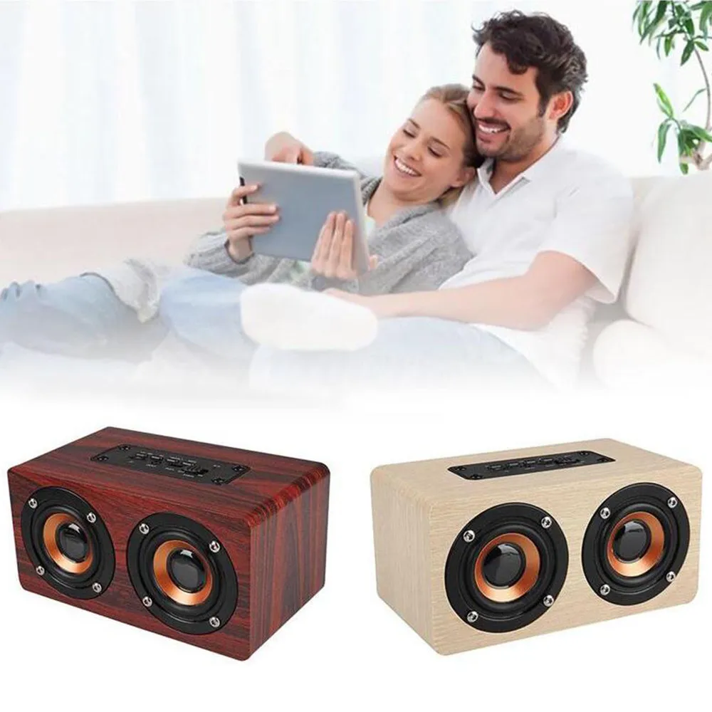 10 Вт Выход ретро дерево беспроводной Bluetooth динамик мини 3D двойной громкий s USB 6.2610.7