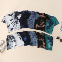 summer toddler boy clothing kids baby boys clothes tracksuit sets short sleeve tshirt shorts casual tie dye print infant outfits