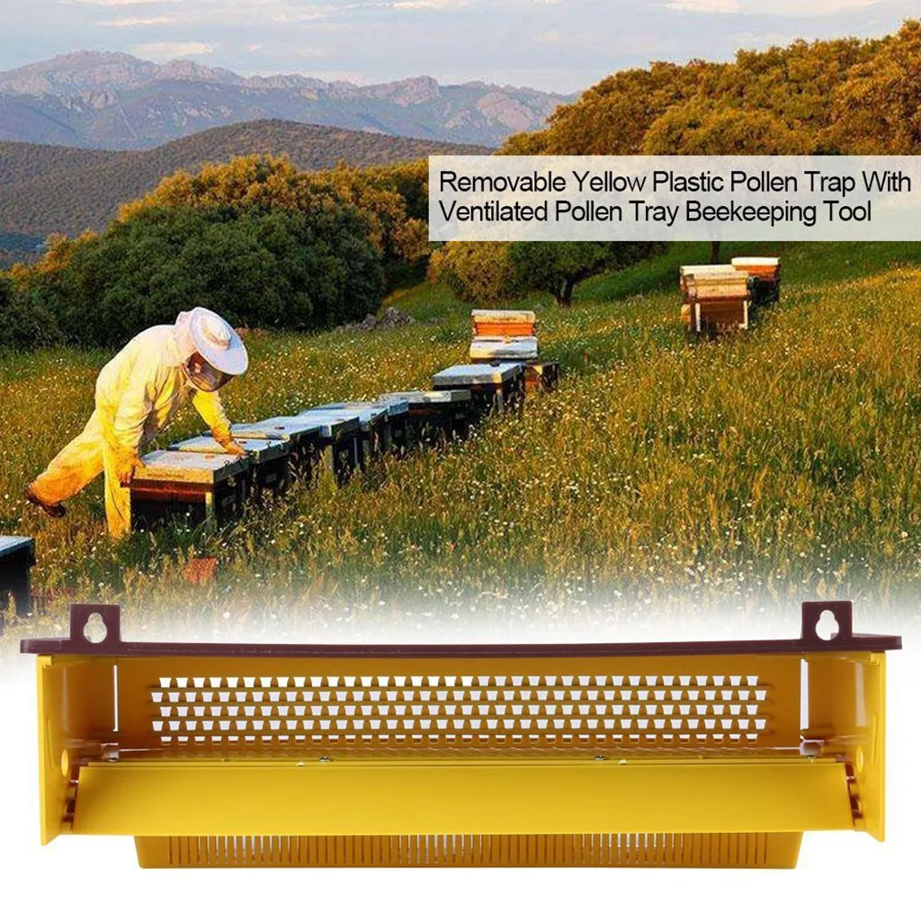 Garden Bee Pollen Trap Collector For Apiculture Beekeeping Tools Beehive Hive Entrance Equipments Yellow Home Tool | Дом и сад