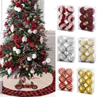 6 шт. 6 см Красочный Рождественский шар, украшение для рождественской елки, подвеска в форме звезды, подвесной шар, украшение на новый год 2022 для дома и офиса