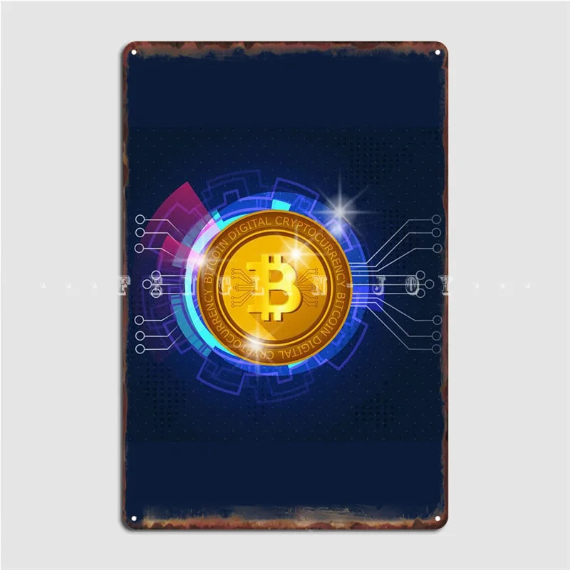 

Биткоин Btc криптовалюта металлический знак клубный дом забавные таблички клубный бар оловянный знак плакат