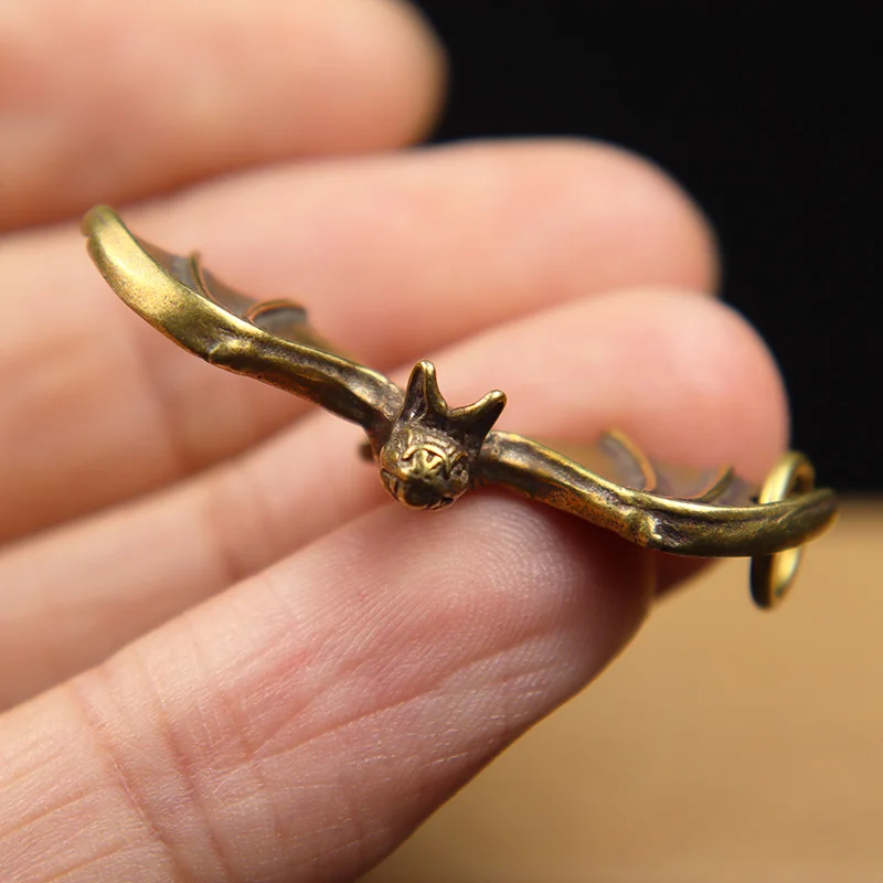 Мини-подвески в виде летучей мыши латунные Брелоки-статуэтки