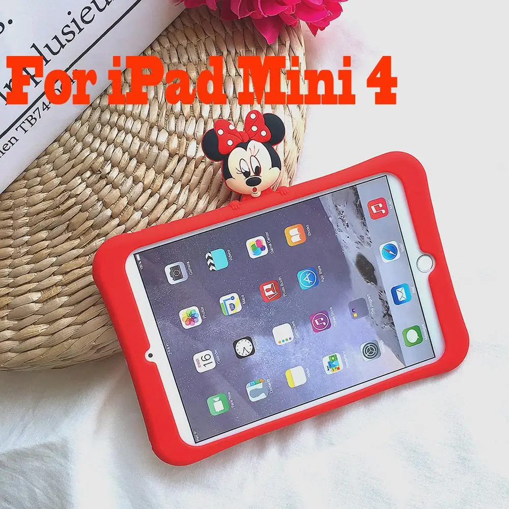 as photo Микки и Минни Маус кукла для iPad 9,7 Pro9.7/10,5 скрыть подставка силиконовый чехол Защитный Чехол Air 2/2/3/4 мини 7,9 Mini 5 корпус - Цвет: as photo
