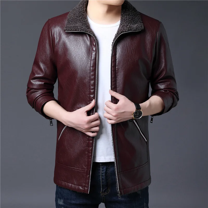 Новинка Лидер продаж осенне-зимняя куртка кожаная облегающая Повседневная на