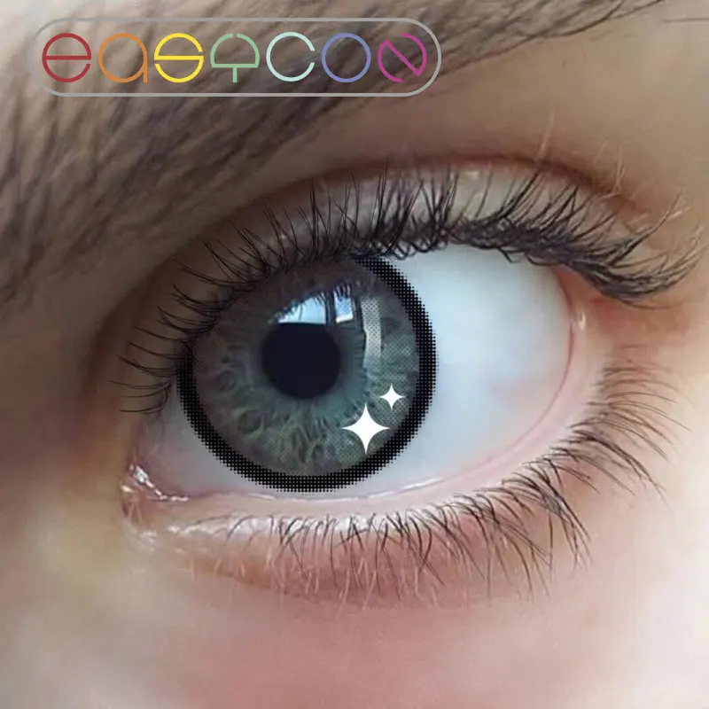 Контактные линзы EASYCON little stars Color ed для глаз косметика зрачок красоты 2 шт./пара