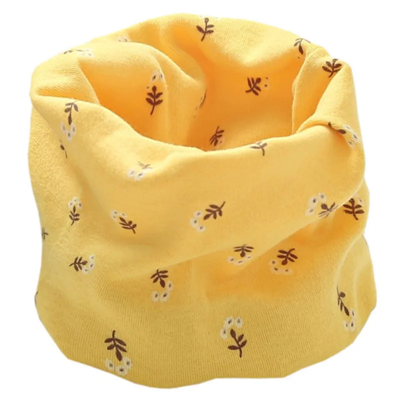 flower yellow Новинка года; сезон осень-зима; Детский многофункциональный теплый шейный платок с воротником; детский хлопковый шарф - Цвет: flower yellow